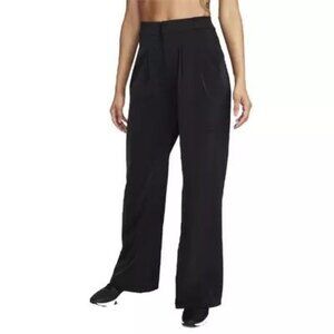 NIKE Bliss Dri-Fit Trouser Pants Black Wide Leg Front Pleats Womens Medium
